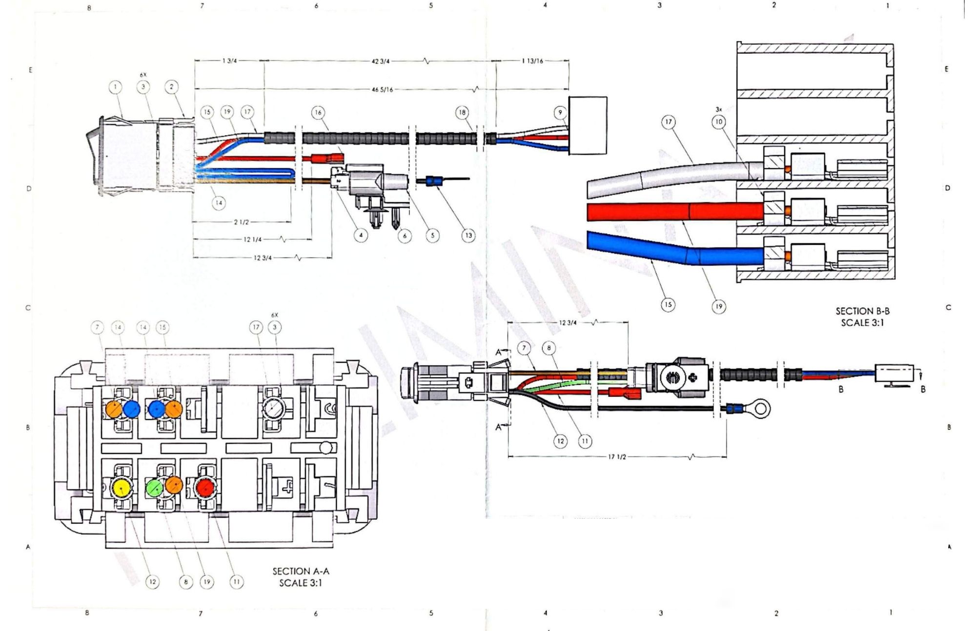 Wire harness assembly drawing