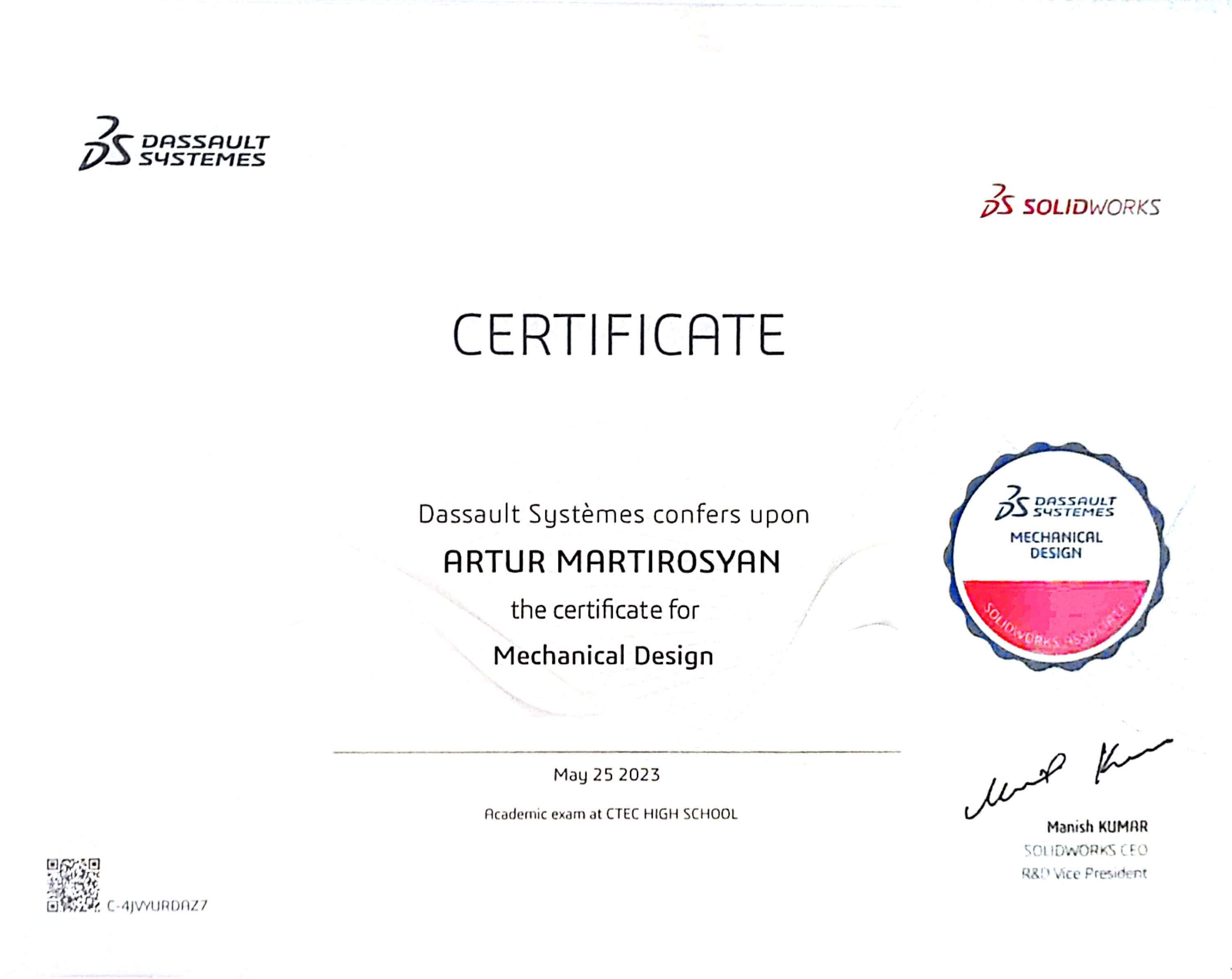 CSWA Certificate